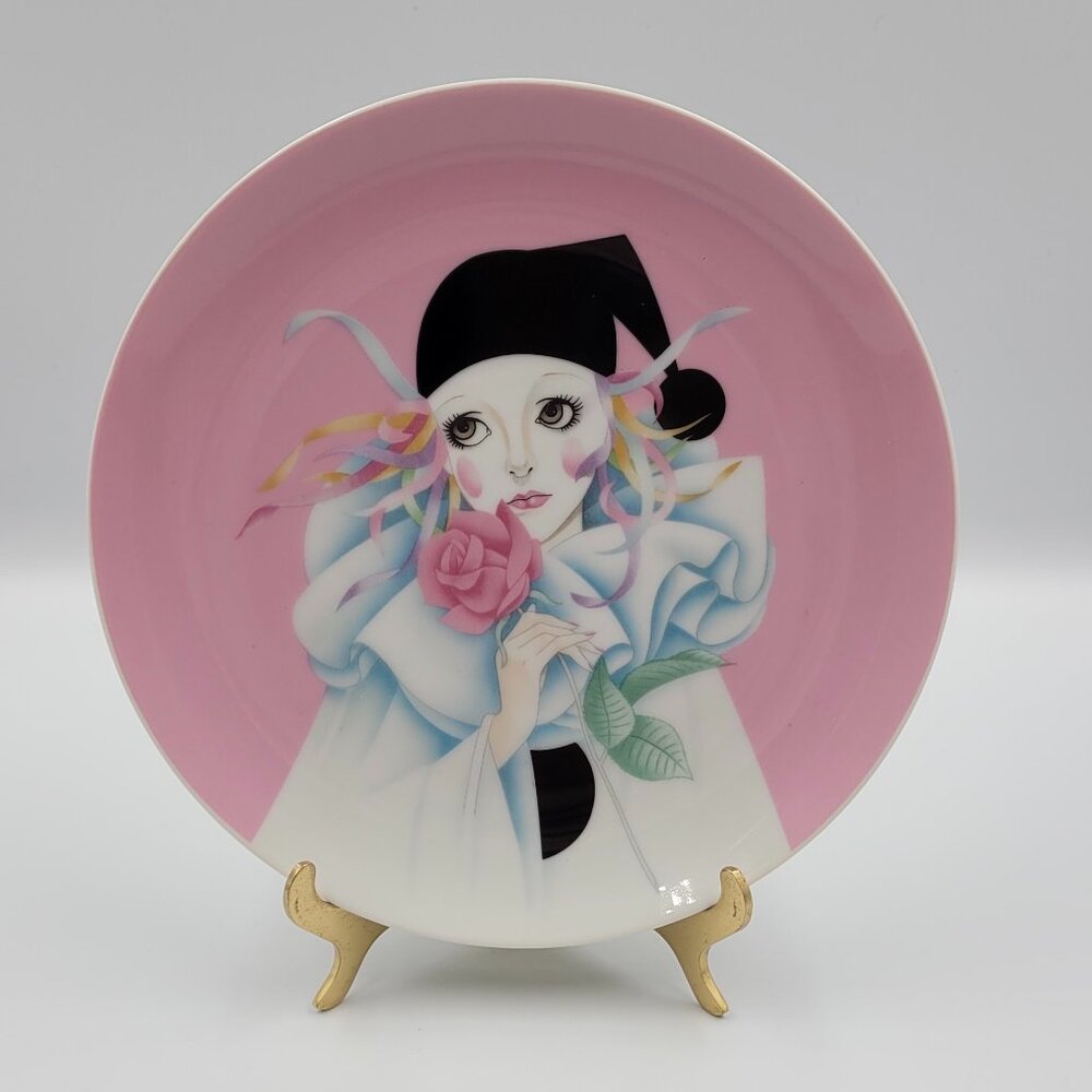 Vintage Chatillon Porcelain Fine Plate – Woman with Rose – Made in Japan